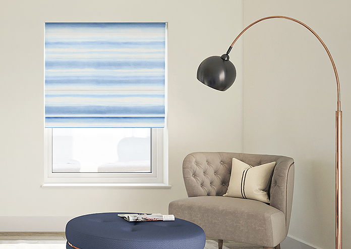 Ombre Velvet, Sky - Motorised Roman Blind - Image 3